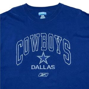 Dallas‎ Cowboys Navy Blue Reebok Y2K Men’s T Shirt Size XL Embroidery Stitched